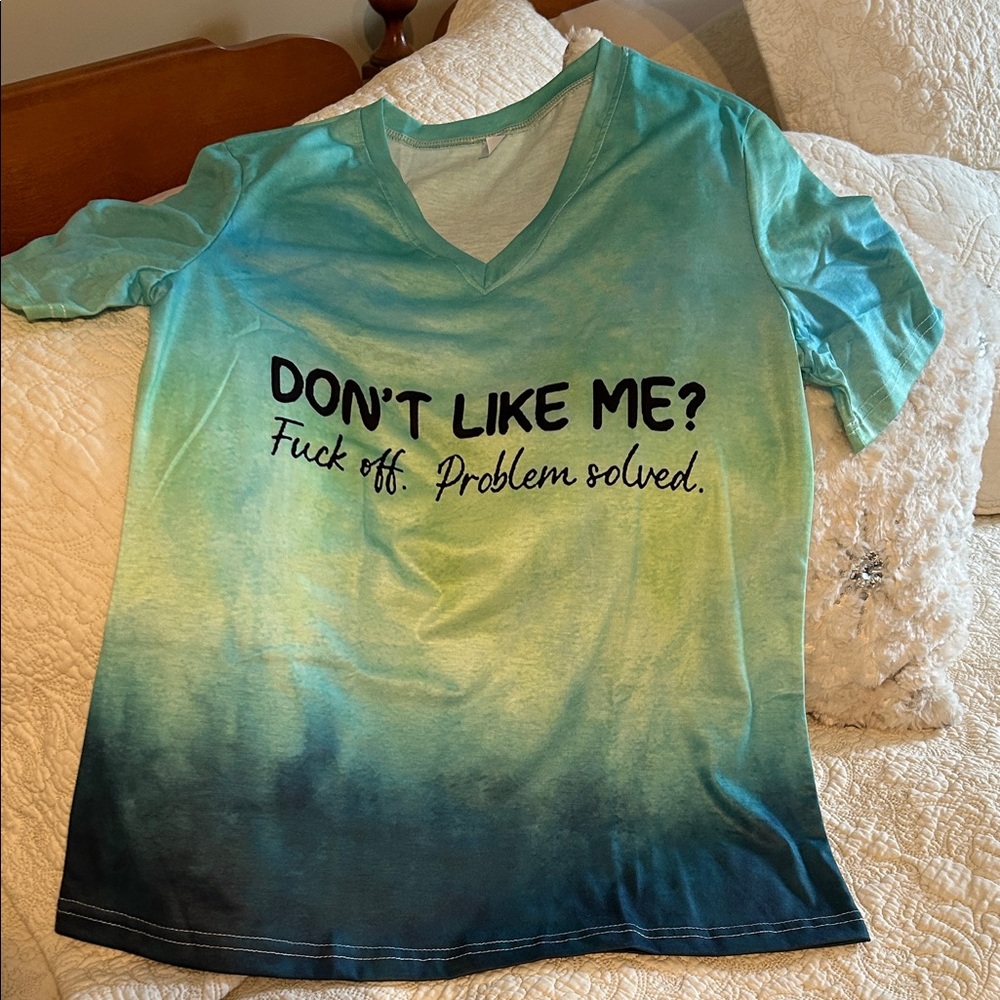 Blue and Green Graphic Tee